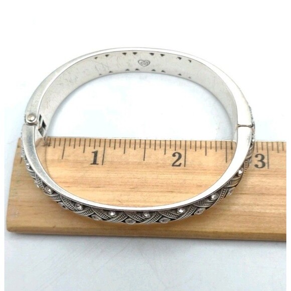 Brighton Silvertone Rhinestone Hinged Cuff Bangle Bracelet 6.75" Southwestern - Picture 11 of 14